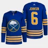 men sabres erik johnson authentic pro home primegreen royal jersey