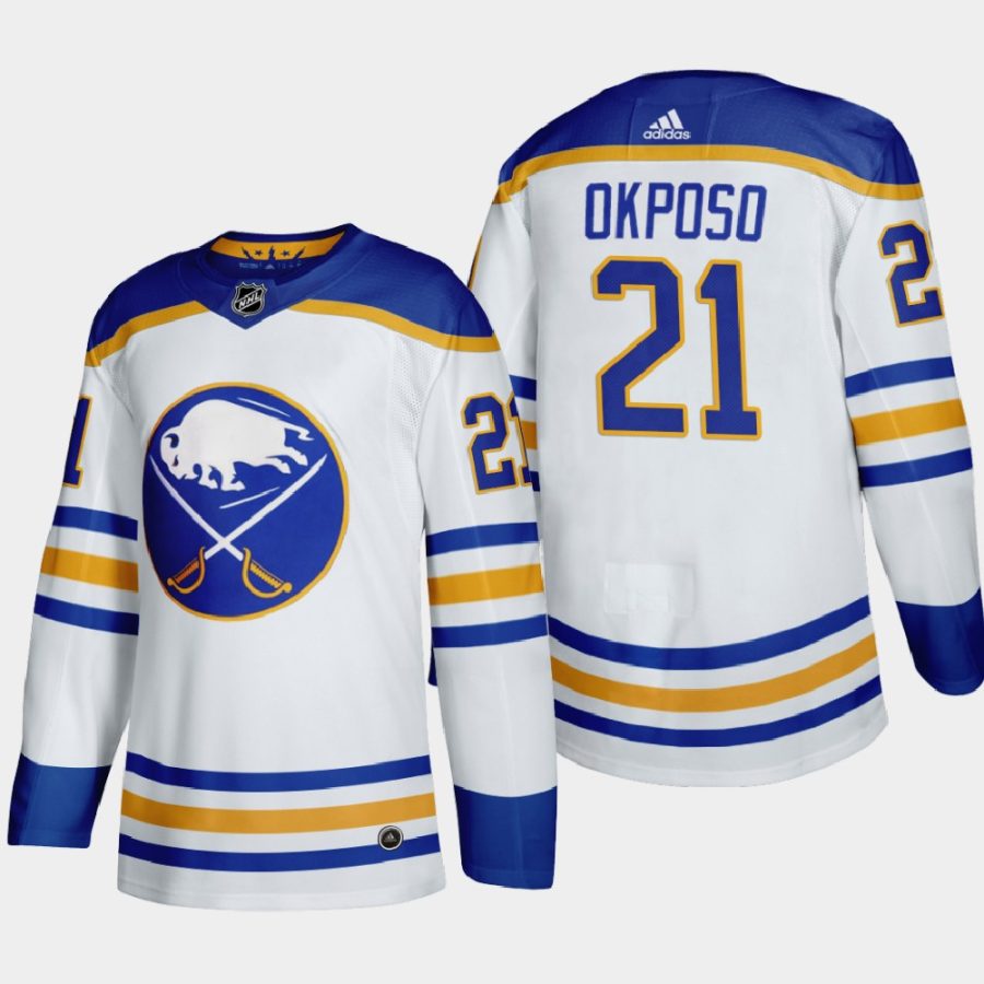 men sabres kyle okposo 2020 21 away authentic jersey white