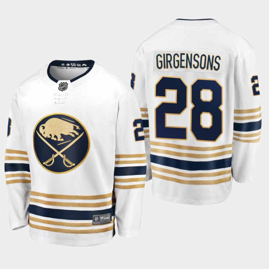 men sabres zemgus girgensons 2019 20 season 50th season premier breakaway fanatics jersey white