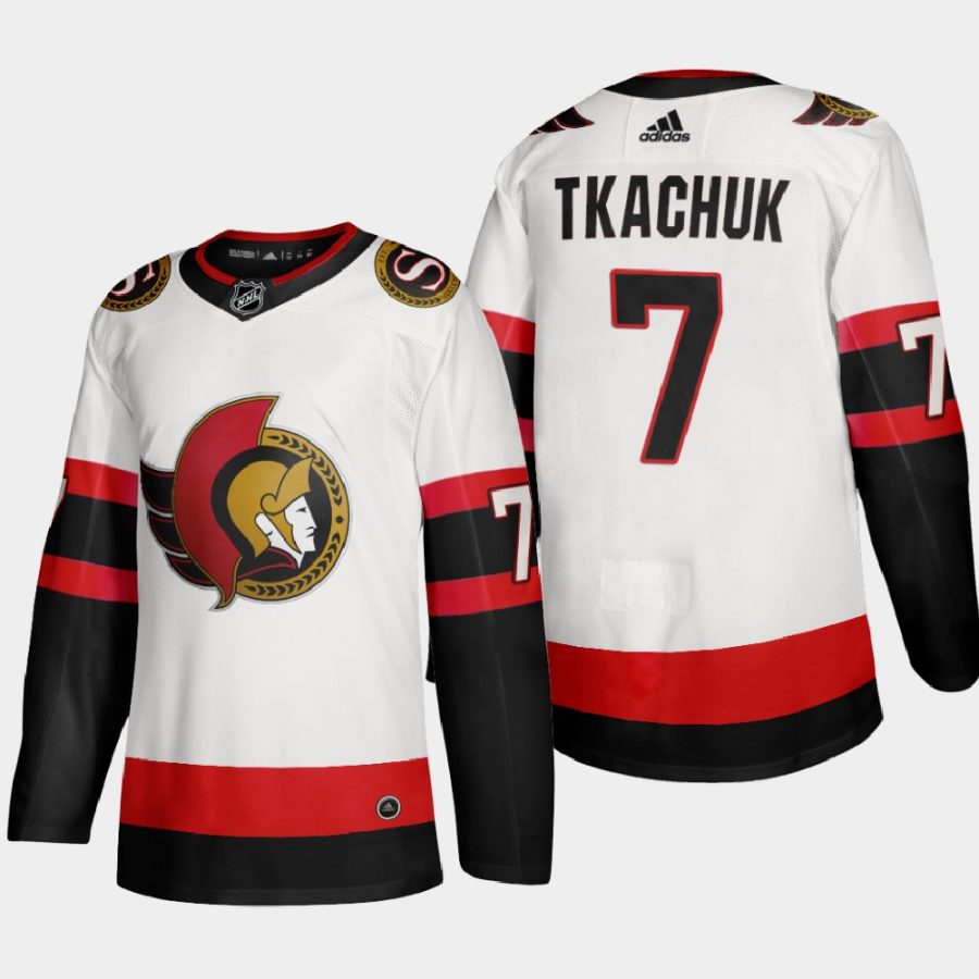 men senators brady tkachuk 2020 21 away jersey white