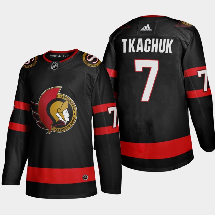 men senators brady tkachuk 2020 21 home jersey black