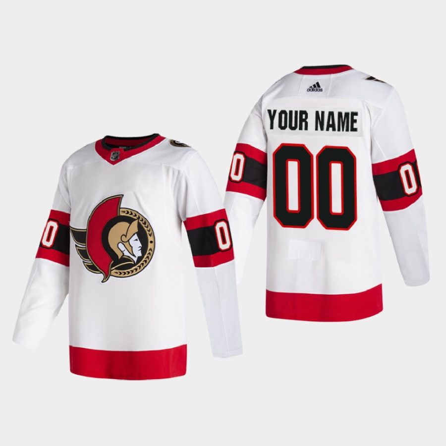 men senators custom 2020 21 2d away authentic pro white jersey