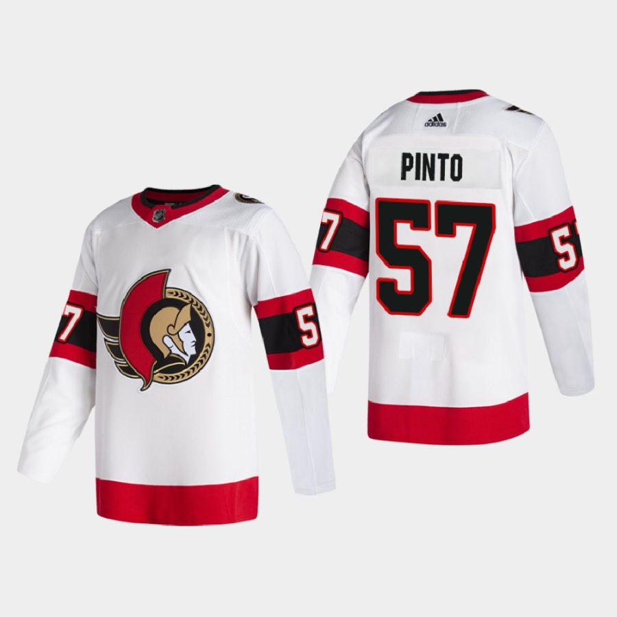 men senators shane pinto 2021 authentic away white jersey