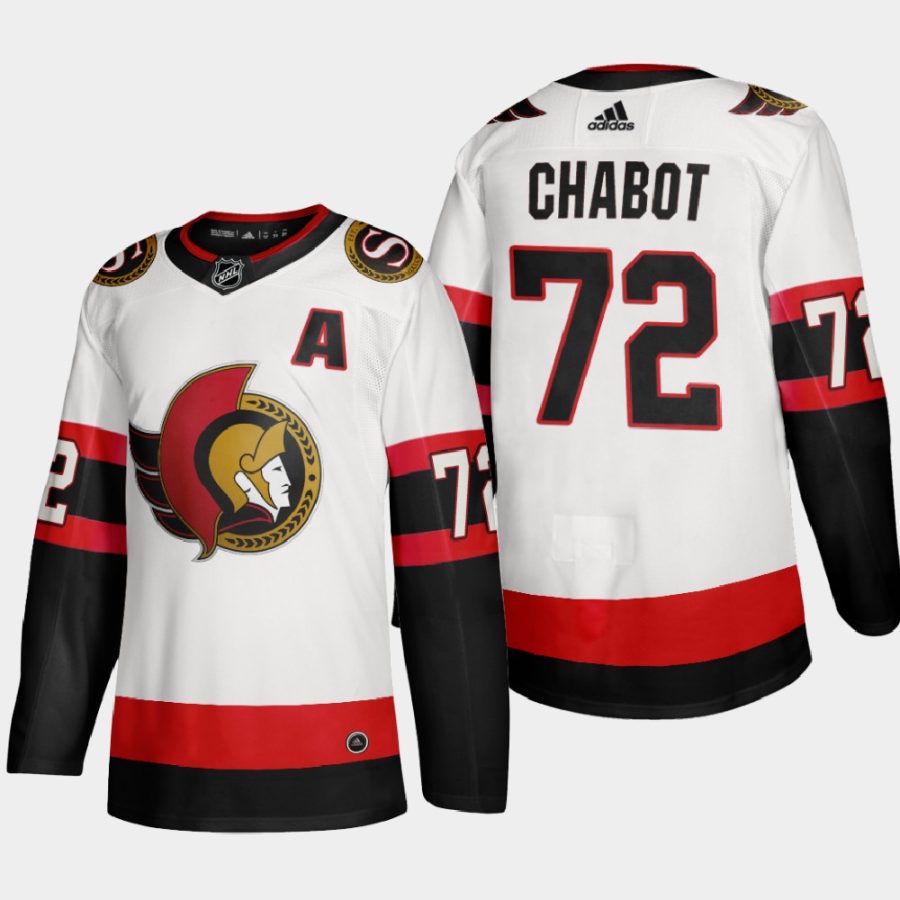 men senators thomas chabot 2020 21 away jersey white