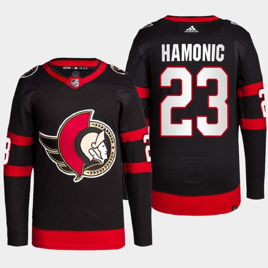 men senators travis hamonic 2022 primegreen authentic pro home black jersey