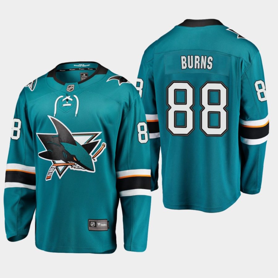 men sharks brent burns home premier breakaway player teal jersey