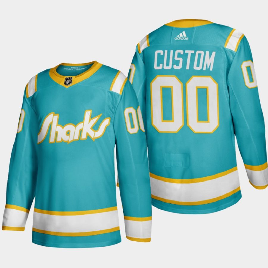 men sharks custom 2020 21 authentic player california golden seals throwback jersey teal