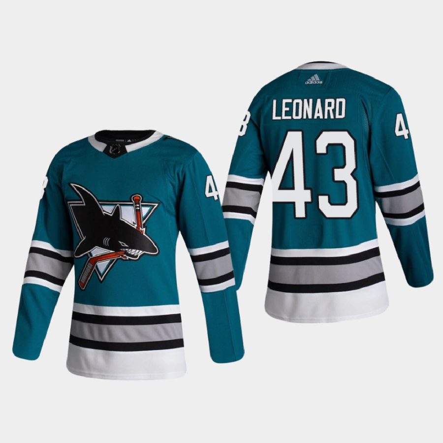 men sharks john leonard 2020 21 authentic 30th anniversary heritage teal jersey