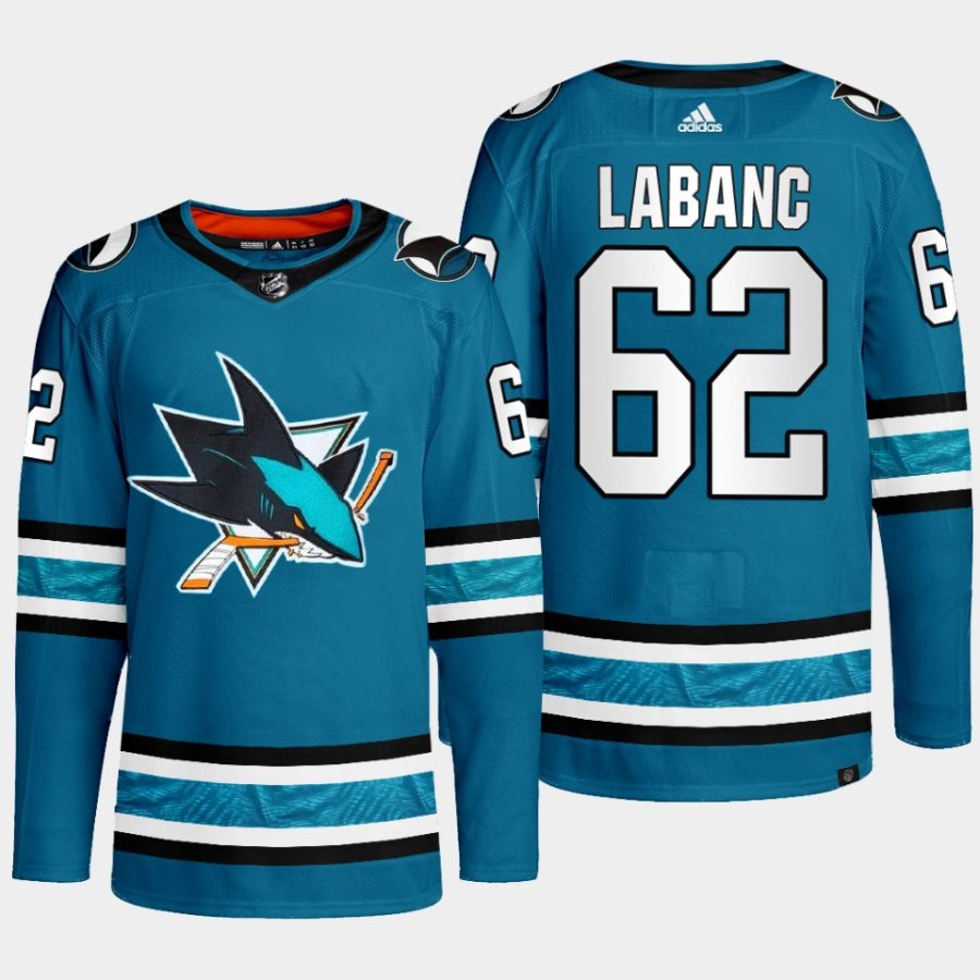 men sharks kevin labanc 2022 23 primegreen authentic home teal jersey