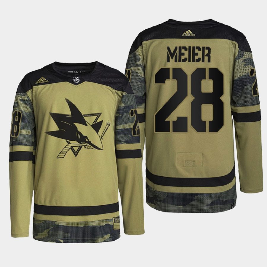 men sharks timo meier authentic practice military appreciation 2022 camo jersey