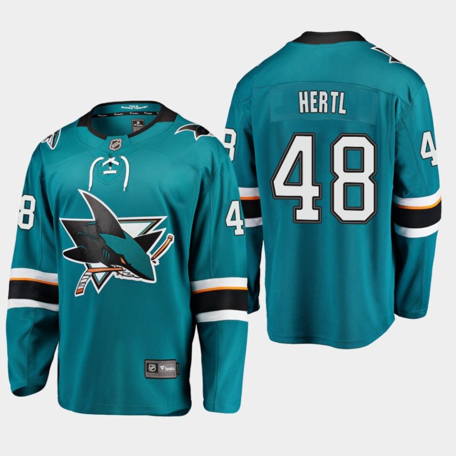 men sharks tomas hertl home premier breakaway player teal jersey