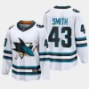 men sharks william smith men 2023 nhl draft away premier breakaway white jersey