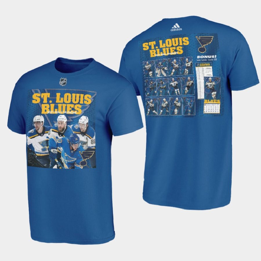 men st. louis blues 2021 calendar collcetion navy t shirt