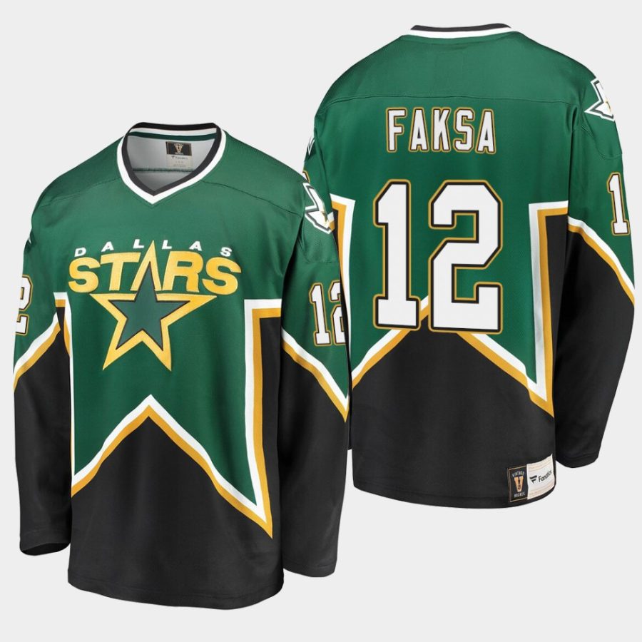 men stars radek faksa heritage premier breakaway player kelly green jersey