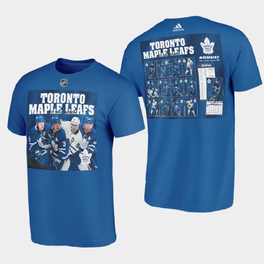 men toronto maple leafs 2021 calendar collcetion blue t shirt