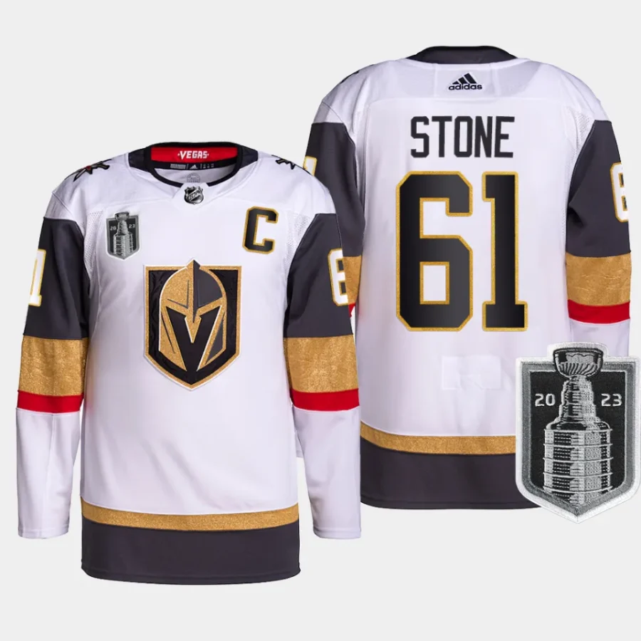 men vgk mark stone authentic away 2023 stanley cup final white jersey