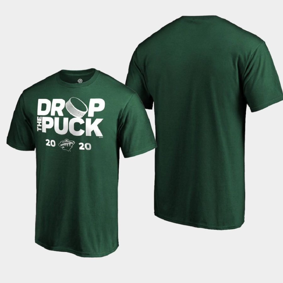 men wild 2020 drop the puck resume season green