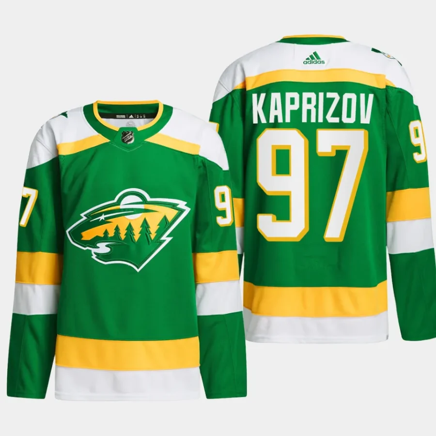 men wild kirill kaprizov 2023 24 primegreen alternate authentic player green jersey