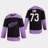 mens adam erne red wings black hockey fights cancer practice jersey