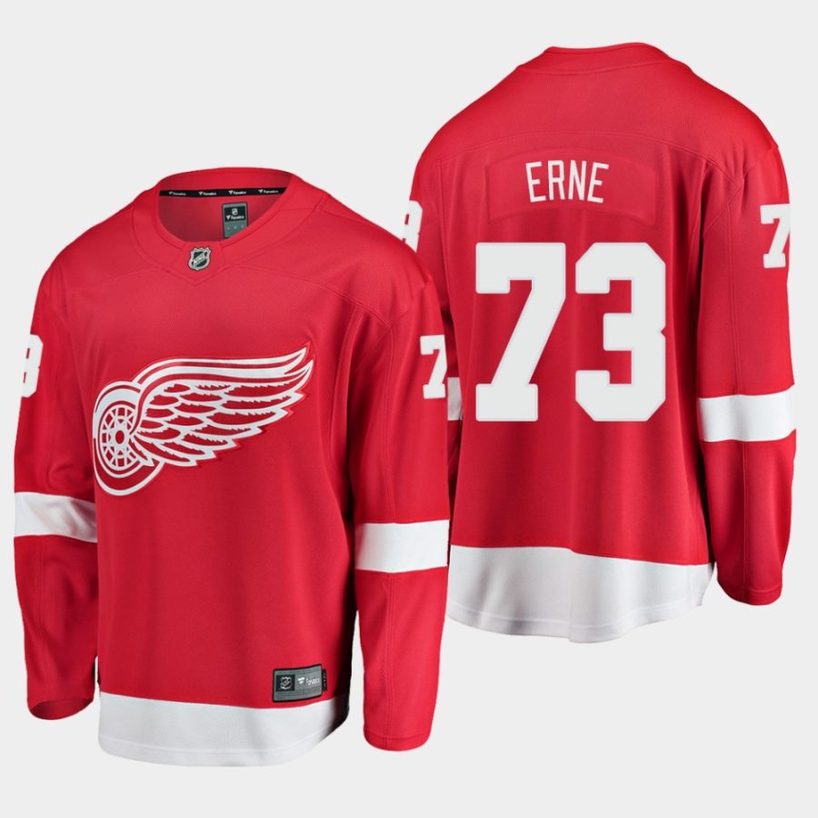 mens adam erne red wings red home breakaway player jersey