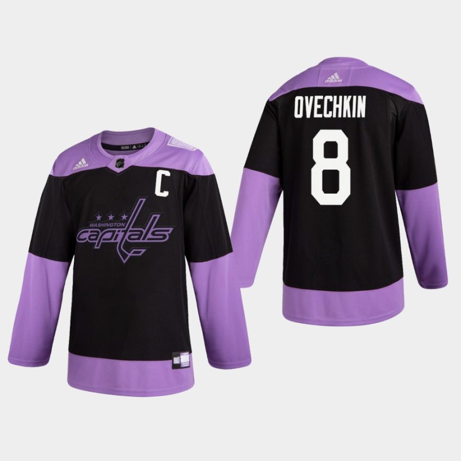 mens alexander ovechkin capitals black hockey fights cancer practice jersey