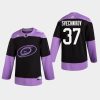 mens andrei svechnikov hurricanes black hockey fights cancer practice jersey