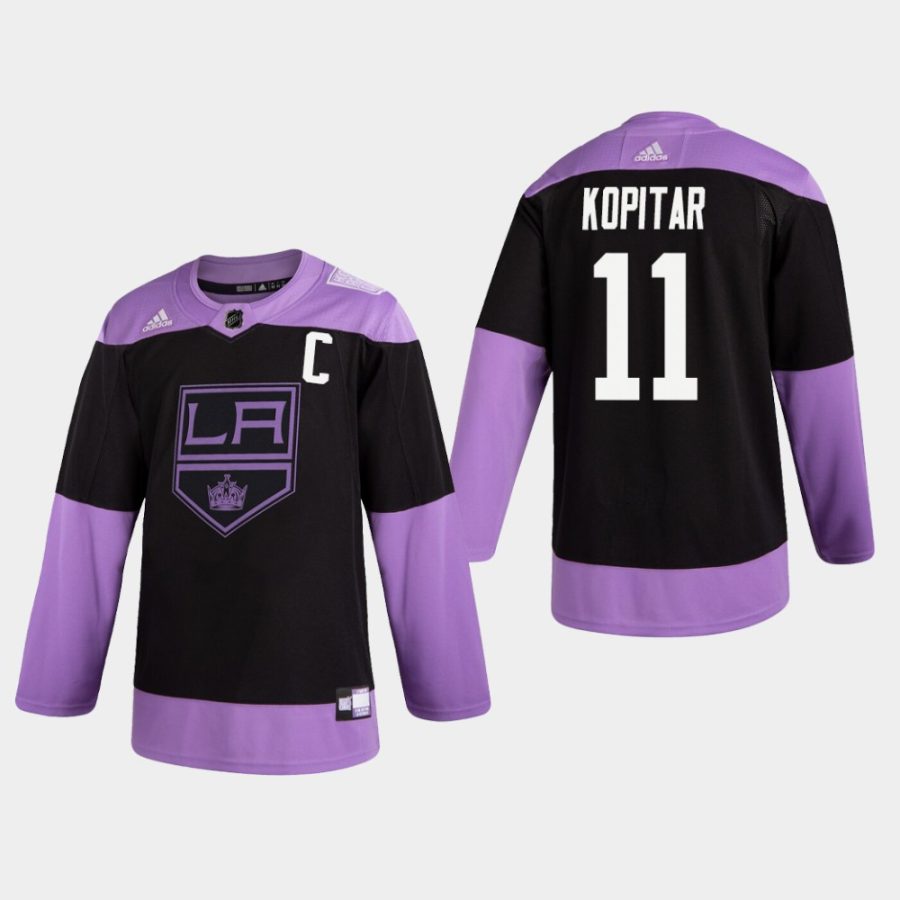 mens anze kopitar kings black hockey fights cancer practice jersey