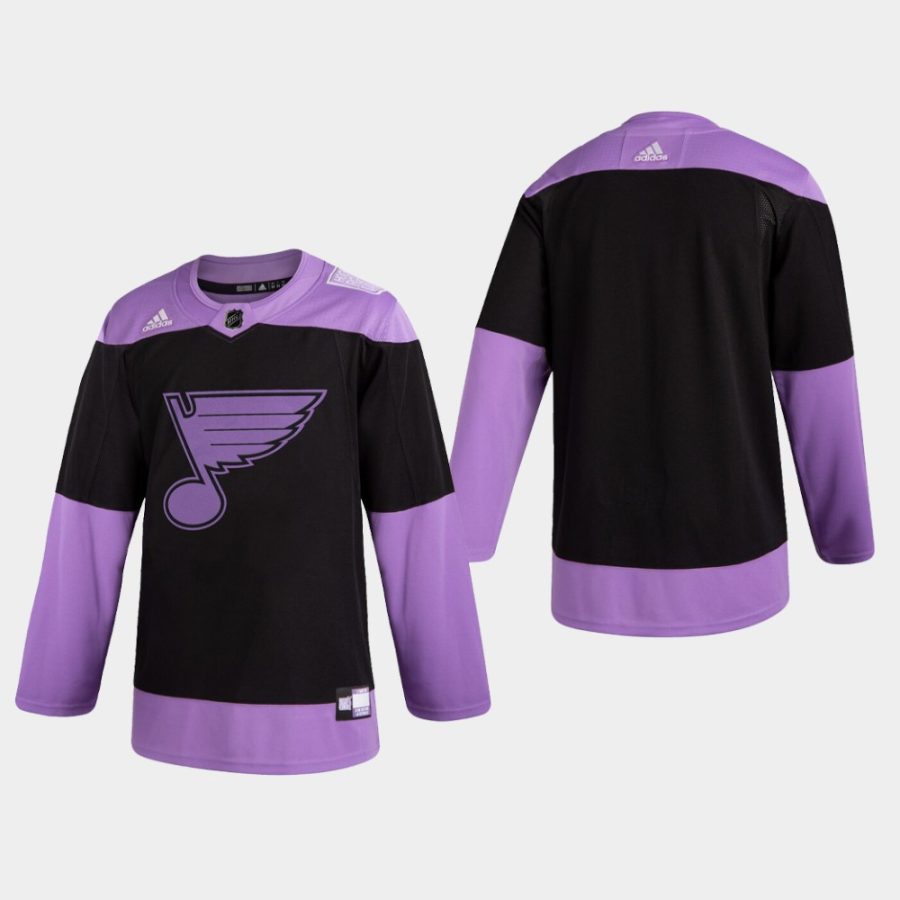 mens blues black hockey fights cancer practice jersey