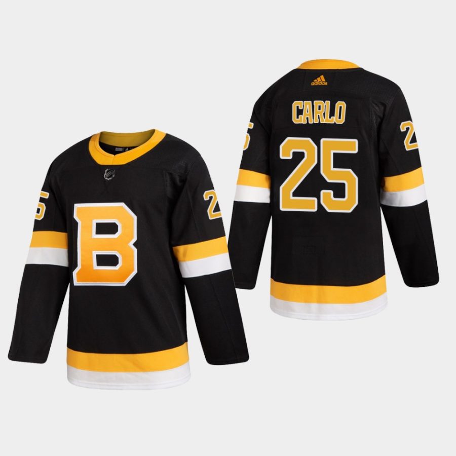 mens brandon carlo bruins black alternate authentic pro jersey