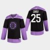 mens brandon carlo bruins black hockey fights cancer practice jersey