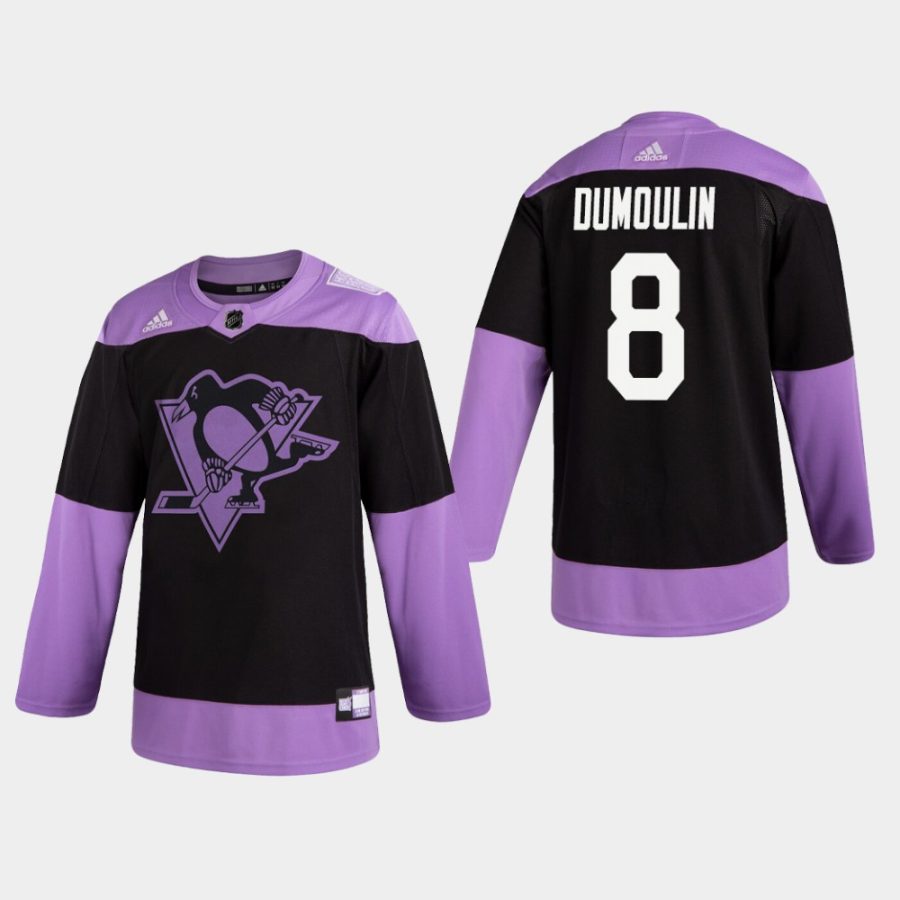 mens brian dumoulin penguins black hockey fights cancer practice jersey