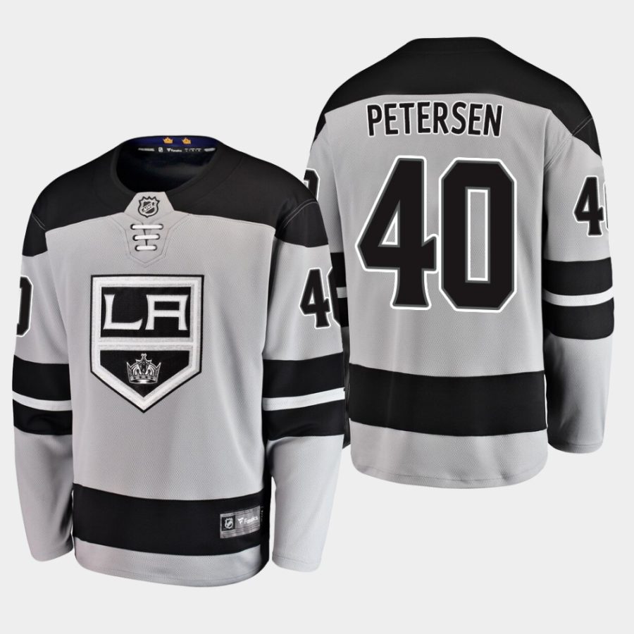 mens cal petersen kings gray alternate breakaway player jersey