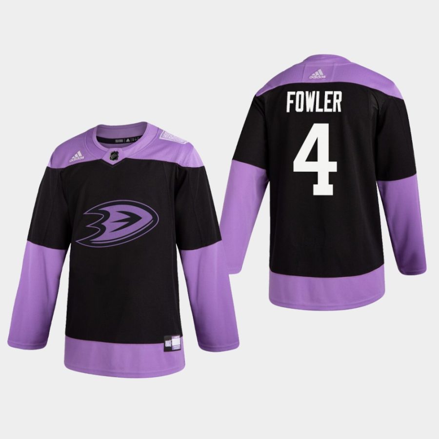 mens cam fowler ducks black hockey fights cancer practice jersey