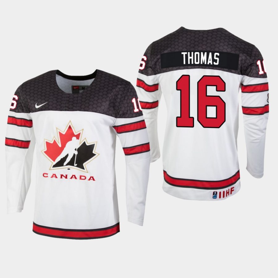 mens canada team akil thomas 2020 iihf world junior championship white player jersey