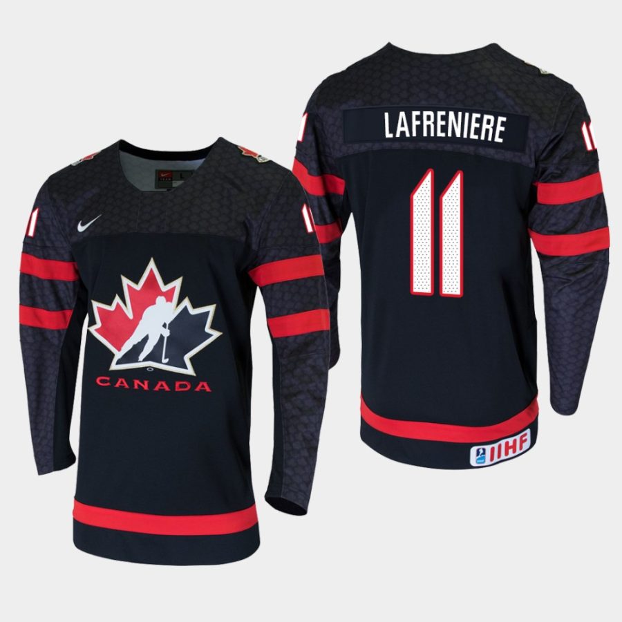 mens canada team alexis lafreniere 2020 iihf world junior championship black player jersey