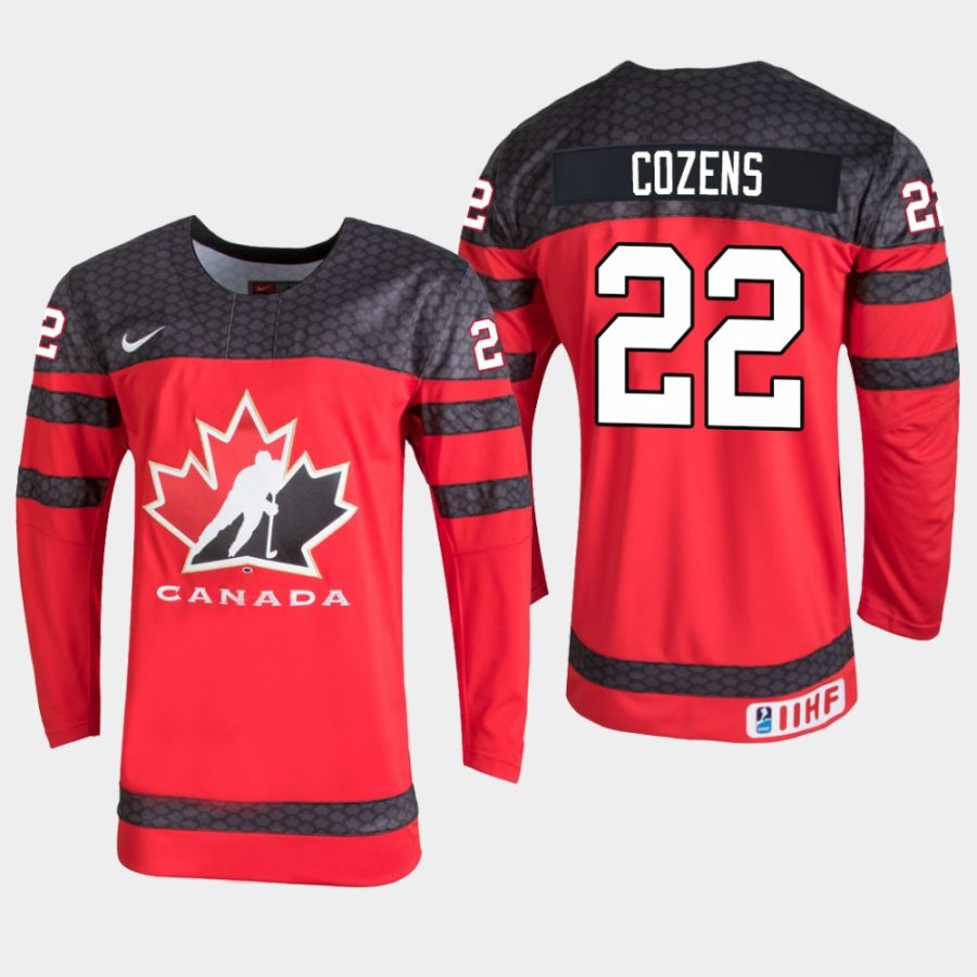 mens canada team dylan cozens 2020 iihf world junior championship red player jersey