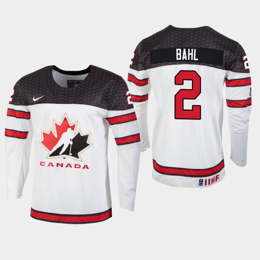 mens canada team kevin bahl 2020 iihf world junior championship white player jersey