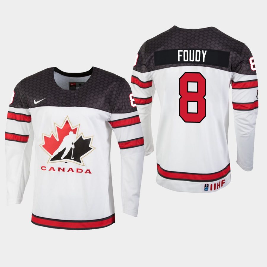 mens canada team liam foudy 2020 iihf world junior championship white player jersey