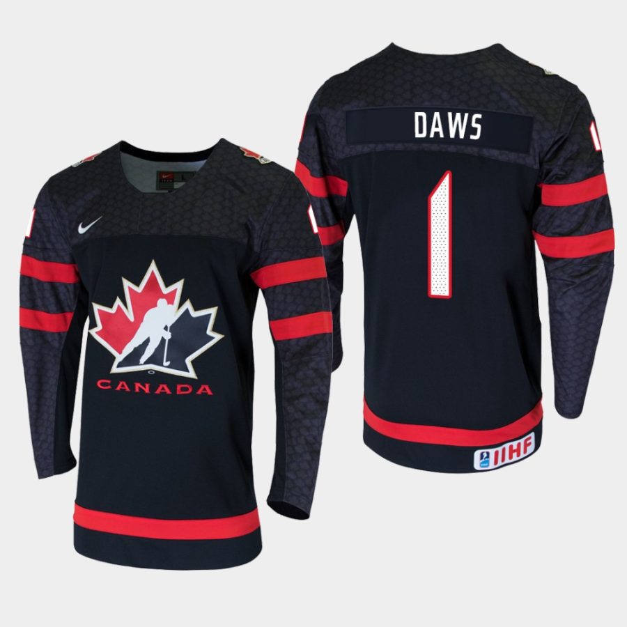 mens canada team nico daws 2020 iihf world junior championship black player jersey