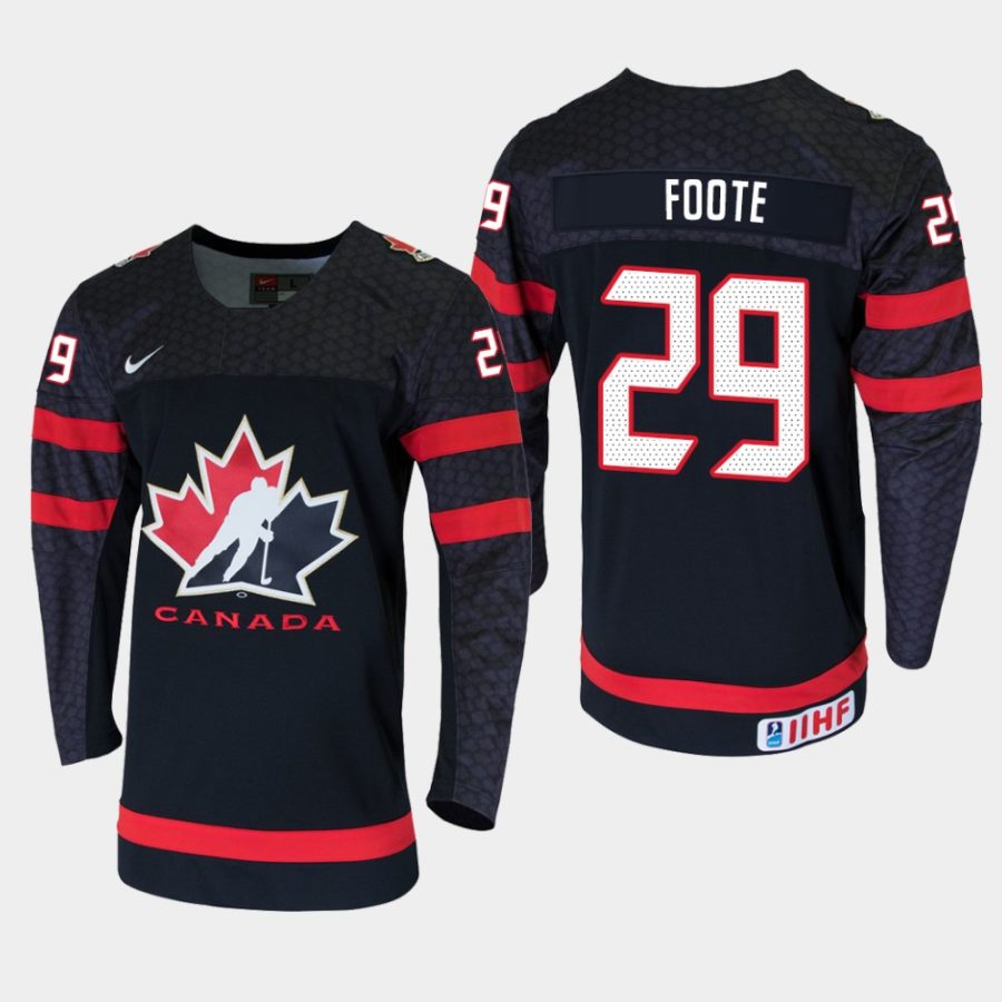 mens canada team nolan foote 2020 iihf world junior championship black player jersey