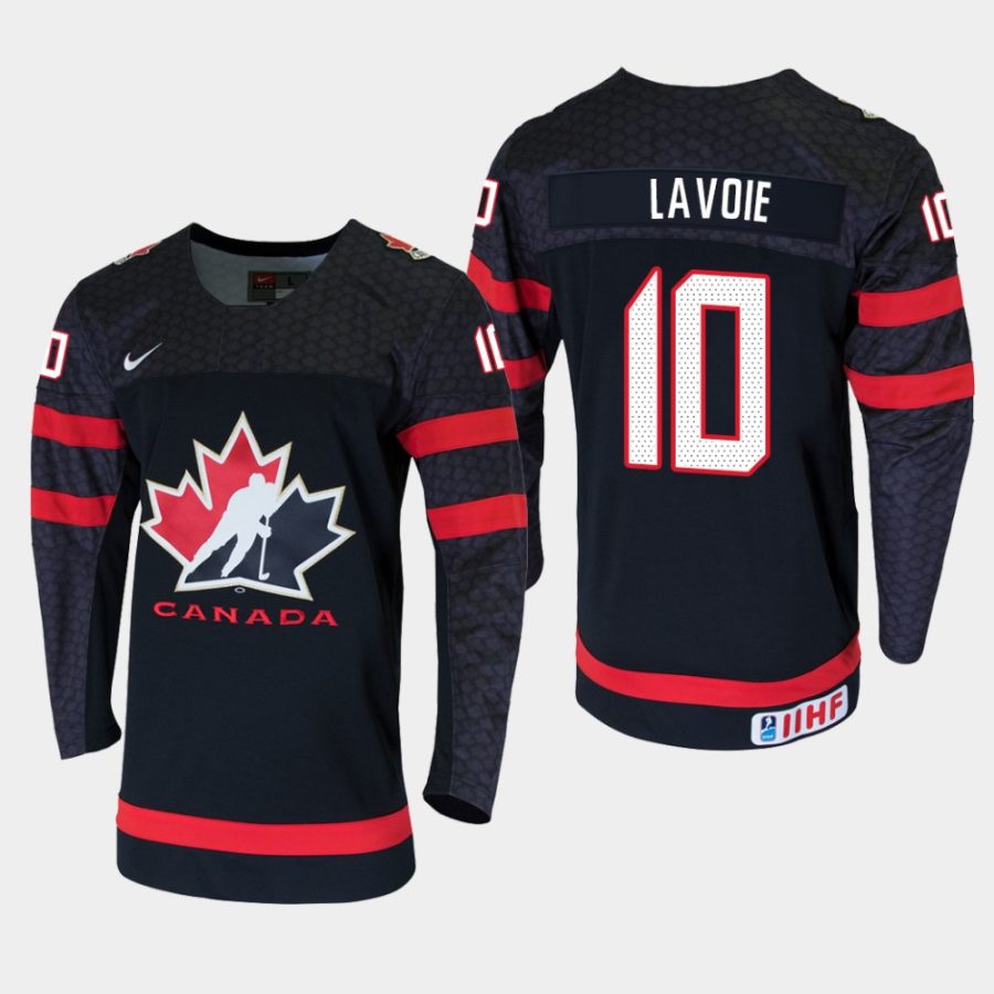 mens canada team raphael lavoie 2020 iihf world junior championship black player jersey