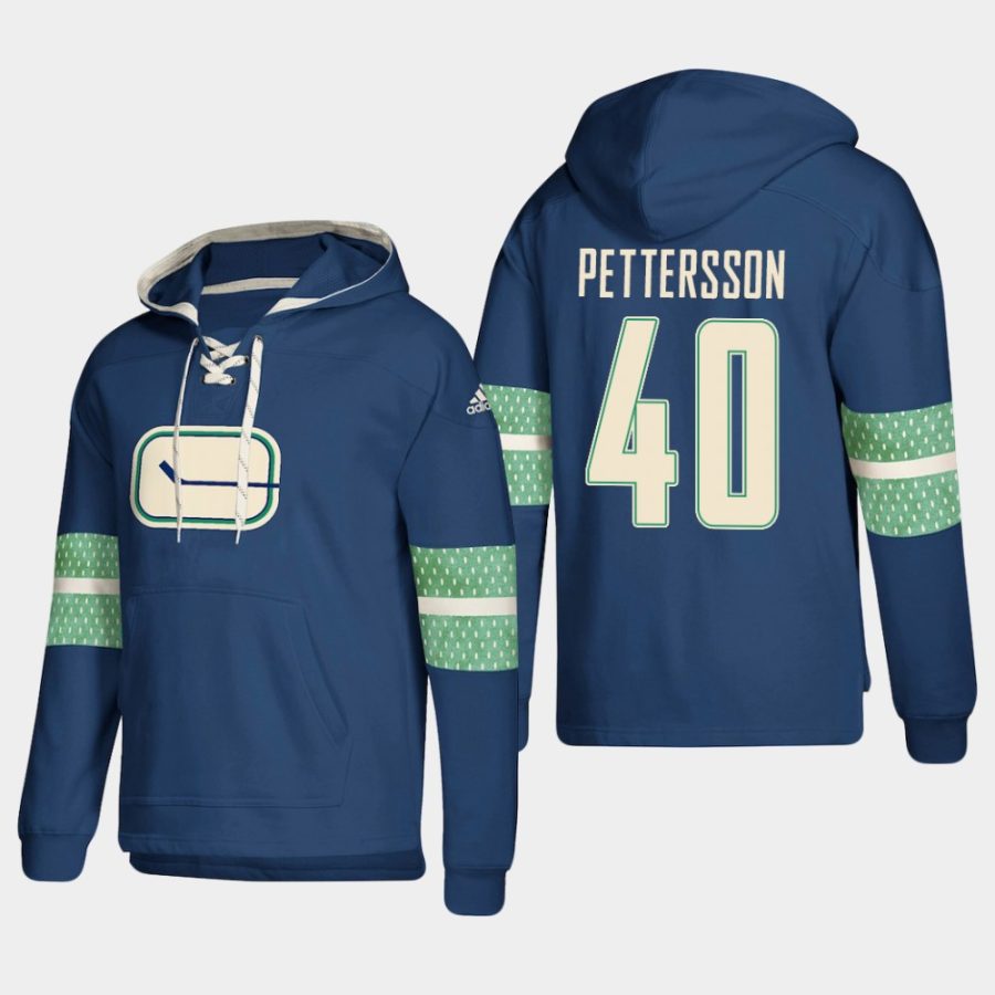 mens canucks elias pettersson blue 2018 pullover lace up adidas jersey