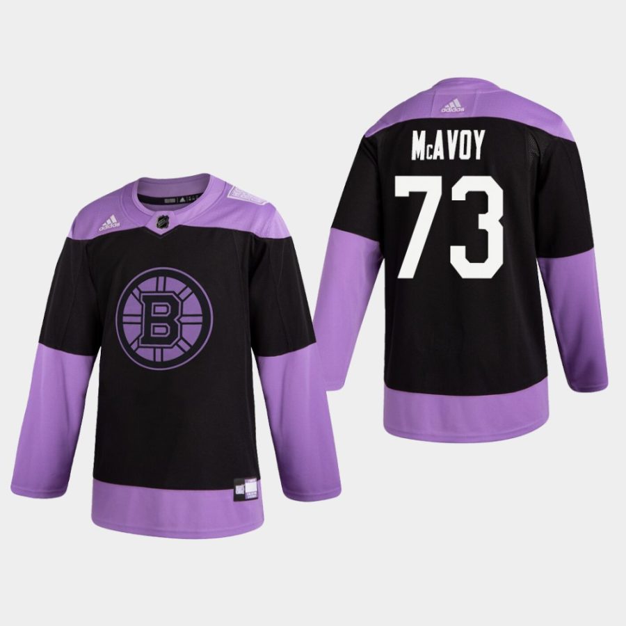 mens charlie mcavoy bruins black hockey fights cancer practice jersey