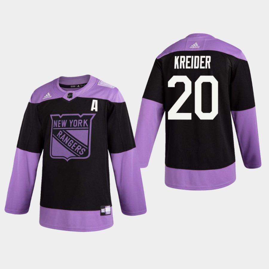 mens chris kreider rangers black hockey fights cancer practice jersey