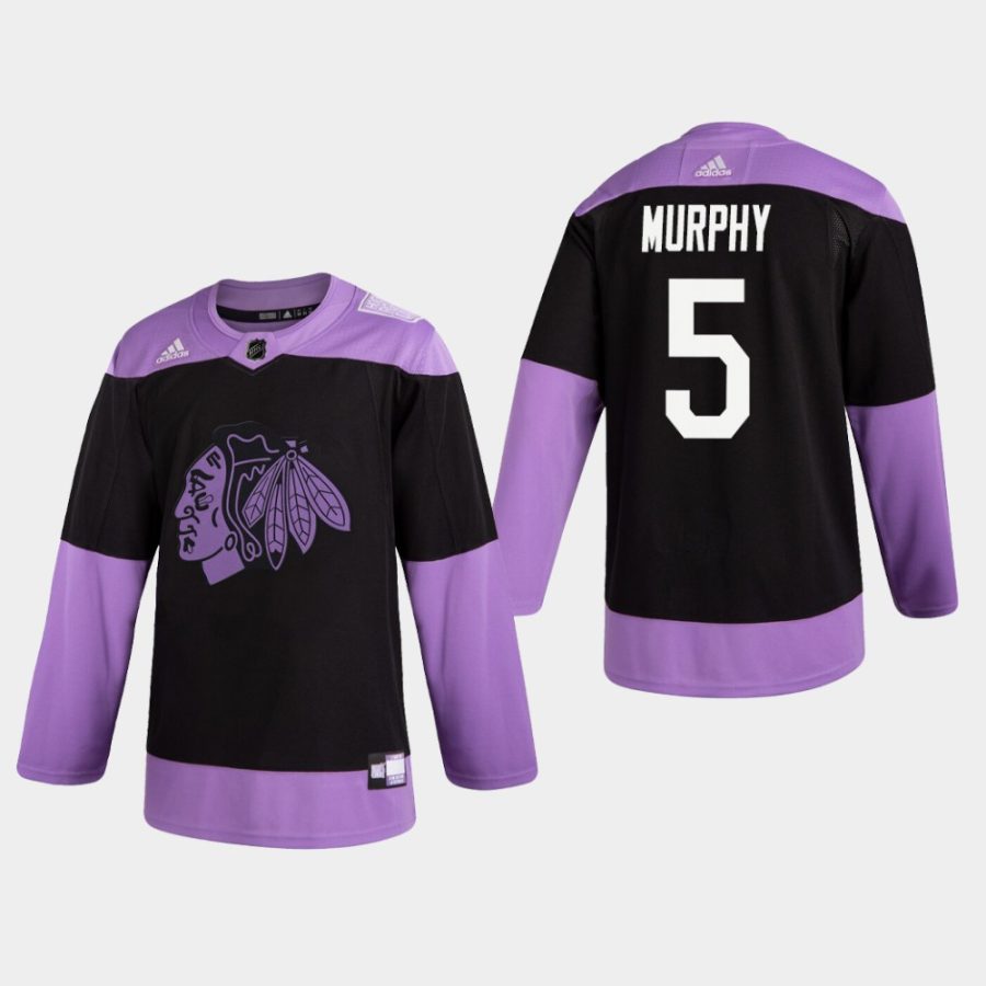 mens connor murphy blackhawks black hockey fights cancer practice jersey