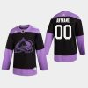 mens custom avalanche black hockey fights cancer practice jersey