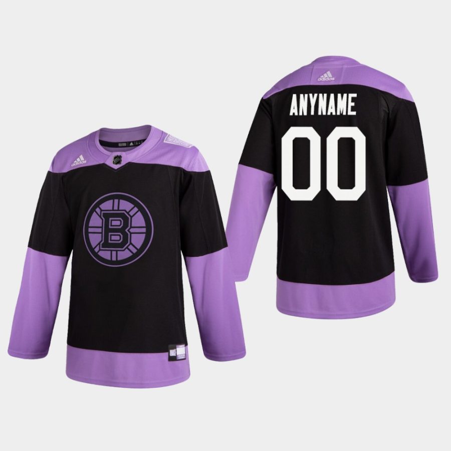 mens custom bruins black hockey fights cancer practice jersey