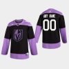 mens custom golden knights black hockey fights cancer practice jersey