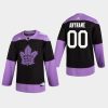 mens custom maple leafs black hockey fights cancer practice jersey