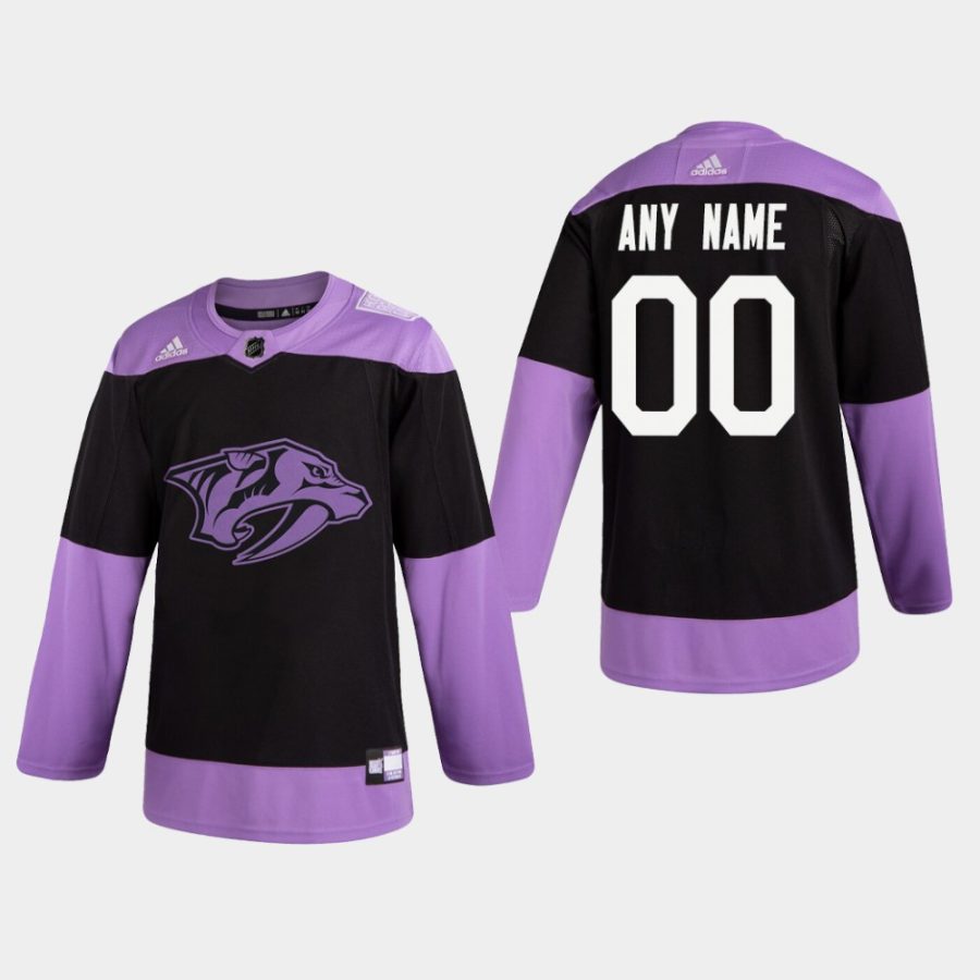 mens custom predators black hockey fights cancer practice jersey